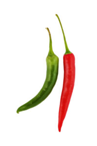 red and green hot chili peppers